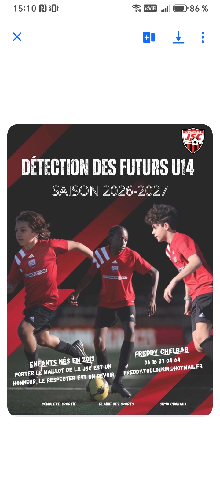 Cugnaux recherche ses U14